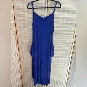 SIZE M AMAZON Elegant COBALT Blue Sleeveless Dress with pockets GREAT CONDITION